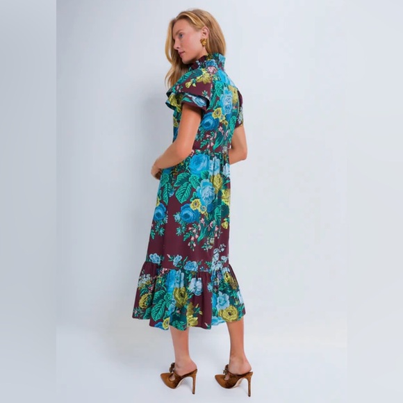 Tuckernuck Oxblood Verdant Floral Alice Dress medium - Picture 2 of 7